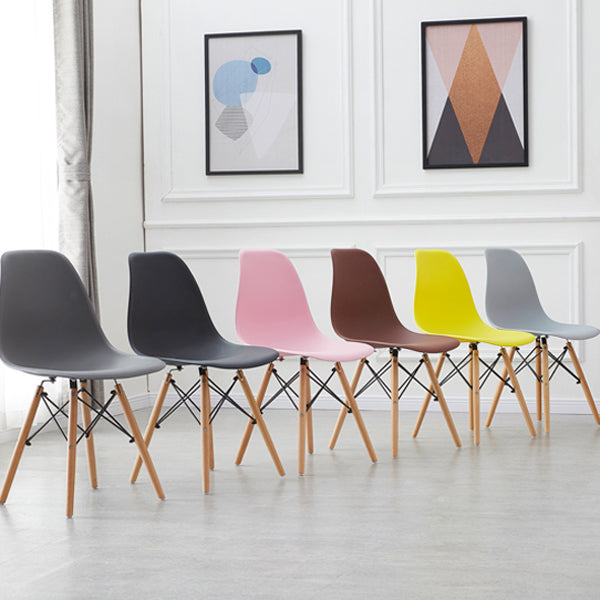 Scandinavian Wood Armless Chair Kitchen Room Solid Back Chair Clearhalo 'Dining Chairs' 'Dining Tables & Seating' 'dining_chair' 'Furniture' 'furniture_dining_chair' 'Kitchen & Dining Furniture' 5043832