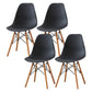 Scandinavian Wood Armless Chair Kitchen Room Solid Back Chair Black Set of 4 Clearhalo 'Dining Chairs' 'Dining Tables & Seating' 'dining_chair' 'Furniture' 'furniture_dining_chair' 'Kitchen & Dining Furniture' 5043833