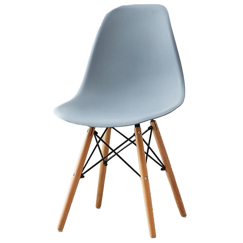 Scandinavian Wood Armless Chair Kitchen Room Solid Back Chair Light Gray 1 Piece Clearhalo 'Dining Chairs' 'Dining Tables & Seating' 'dining_chair' 'Furniture' 'furniture_dining_chair' 'Kitchen & Dining Furniture' 5043835