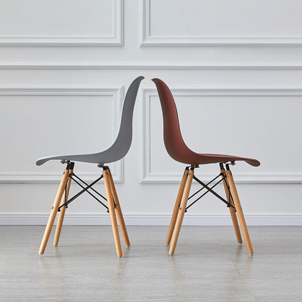 Scandinavian Wood Armless Chair Kitchen Room Solid Back Chair Clearhalo 'Dining Chairs' 'Dining Tables & Seating' 'dining_chair' 'Furniture' 'furniture_dining_chair' 'Kitchen & Dining Furniture' 5043836