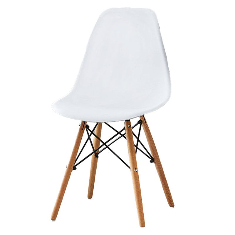Scandinavian Wood Armless Chair Kitchen Room Solid Back Chair White 1 Piece Clearhalo 'Dining Chairs' 'Dining Tables & Seating' 'dining_chair' 'Furniture' 'furniture_dining_chair' 'Kitchen & Dining Furniture' 5043841