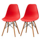 Scandinavian Wood Armless Chair Kitchen Room Solid Back Chair Red Set of 2 Clearhalo 'Dining Chairs' 'Dining Tables & Seating' 'dining_chair' 'Furniture' 'furniture_dining_chair' 'Kitchen & Dining Furniture' 5043850