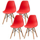 Scandinavian Wood Armless Chair Kitchen Room Solid Back Chair Red Set of 4 Clearhalo 'Dining Chairs' 'Dining Tables & Seating' 'dining_chair' 'Furniture' 'furniture_dining_chair' 'Kitchen & Dining Furniture' 5043852