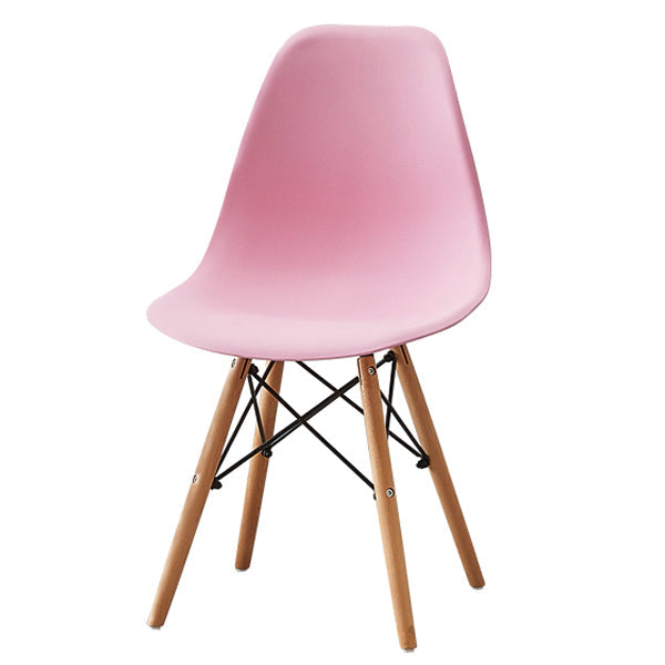 Scandinavian Wood Armless Chair Kitchen Room Solid Back Chair Pink 1 Piece Clearhalo 'Dining Chairs' 'Dining Tables & Seating' 'dining_chair' 'Furniture' 'furniture_dining_chair' 'Kitchen & Dining Furniture' 5043853