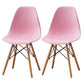 Scandinavian Wood Armless Chair Kitchen Room Solid Back Chair Pink Set of 2 Clearhalo 'Dining Chairs' 'Dining Tables & Seating' 'dining_chair' 'Furniture' 'furniture_dining_chair' 'Kitchen & Dining Furniture' 5043855