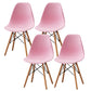 Scandinavian Wood Armless Chair Kitchen Room Solid Back Chair Pink Set of 4 Clearhalo 'Dining Chairs' 'Dining Tables & Seating' 'dining_chair' 'Furniture' 'furniture_dining_chair' 'Kitchen & Dining Furniture' 5043858