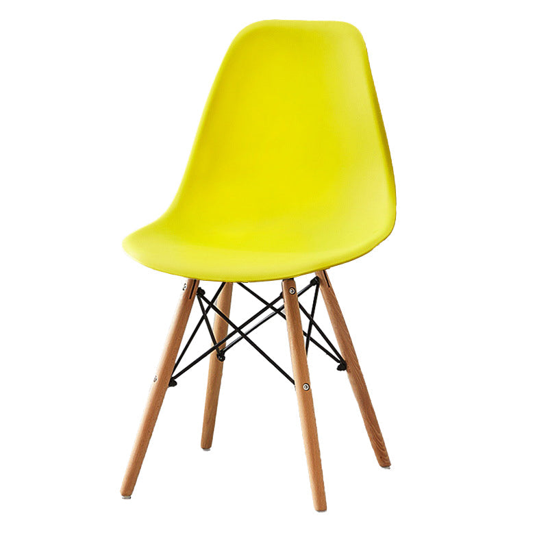 Scandinavian Wood Armless Chair Kitchen Room Solid Back Chair Yellow 1 Piece Clearhalo 'Dining Chairs' 'Dining Tables & Seating' 'dining_chair' 'Furniture' 'furniture_dining_chair' 'Kitchen & Dining Furniture' 5043859