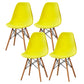 Scandinavian Wood Armless Chair Kitchen Room Solid Back Chair Yellow Set of 4 Clearhalo 'Dining Chairs' 'Dining Tables & Seating' 'dining_chair' 'Furniture' 'furniture_dining_chair' 'Kitchen & Dining Furniture' 5043861