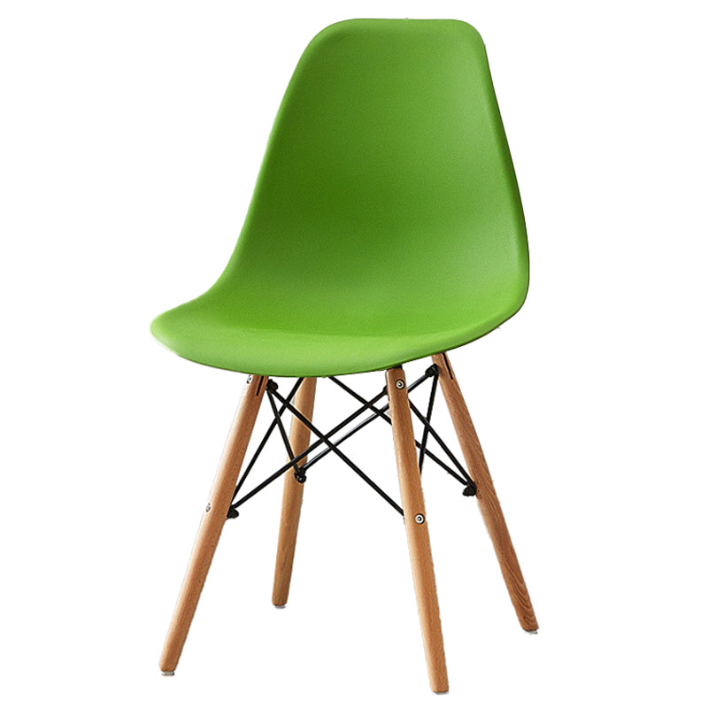 Scandinavian Wood Armless Chair Kitchen Room Solid Back Chair Green 1 Piece Clearhalo 'Dining Chairs' 'Dining Tables & Seating' 'dining_chair' 'Furniture' 'furniture_dining_chair' 'Kitchen & Dining Furniture' 5043865