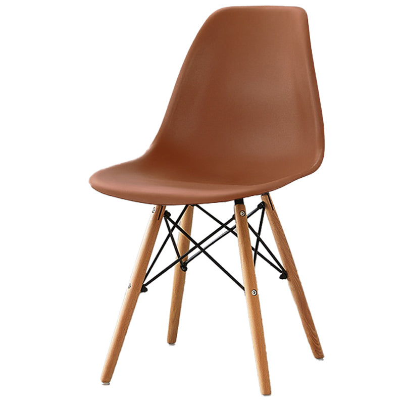 Scandinavian Wood Armless Chair Kitchen Room Solid Back Chair Coffee 1 Piece Clearhalo 'Dining Chairs' 'Dining Tables & Seating' 'dining_chair' 'Furniture' 'furniture_dining_chair' 'Kitchen & Dining Furniture' 5043868
