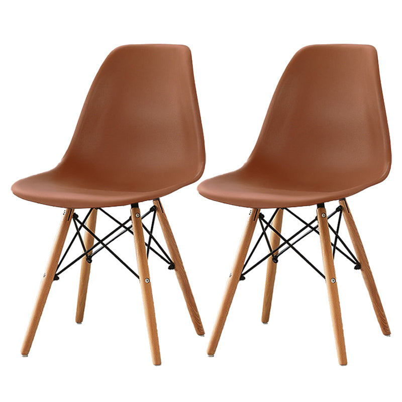 Scandinavian Wood Armless Chair Kitchen Room Solid Back Chair Coffee Set of 2 Clearhalo 'Dining Chairs' 'Dining Tables & Seating' 'dining_chair' 'Furniture' 'furniture_dining_chair' 'Kitchen & Dining Furniture' 5043869
