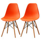 Scandinavian Wood Armless Chair Kitchen Room Solid Back Chair Orange-Red Set of 2 Clearhalo 'Dining Chairs' 'Dining Tables & Seating' 'dining_chair' 'Furniture' 'furniture_dining_chair' 'Kitchen & Dining Furniture' 5043872