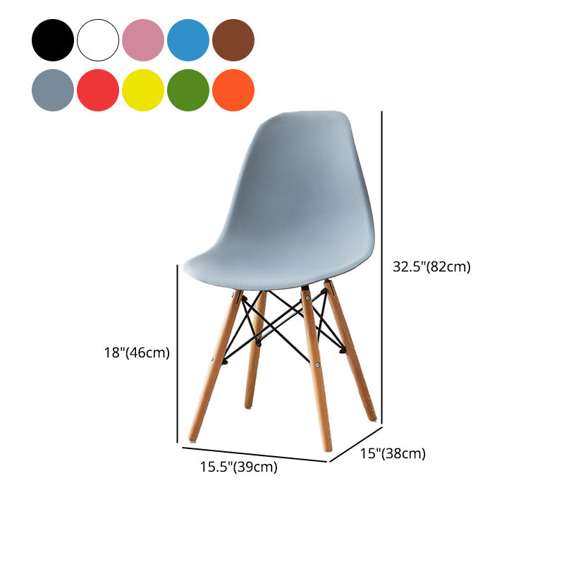 Scandinavian Wood Armless Chair Kitchen Room Solid Back Chair Clearhalo 'Dining Chairs' 'Dining Tables & Seating' 'dining_chair' 'Furniture' 'furniture_dining_chair' 'Kitchen & Dining Furniture' 5043874
