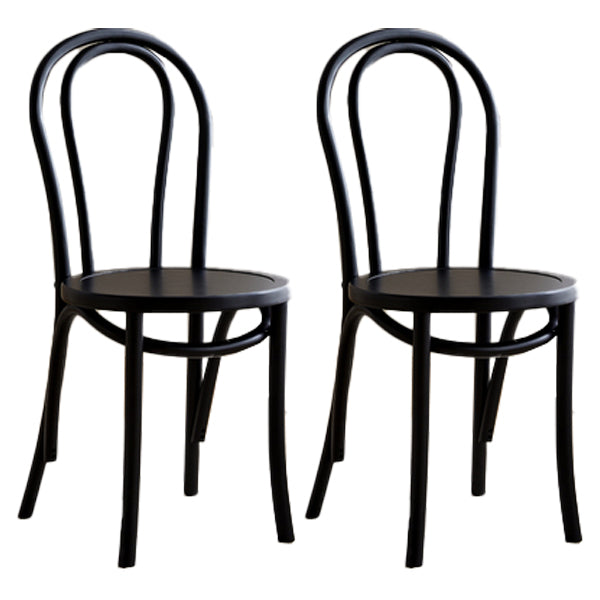 Glam Style Side Chair Solid Wood Home Windsor Back Dining Chair Black 2 Piece Set Clearhalo 'Dining Chairs' 'Dining Tables & Seating' 'dining_chair' 'furn' 'furn_dining_chair' 'Furniture' 'furniture_dining_chair' 'Kitchen & Dining Furniture' 5043876