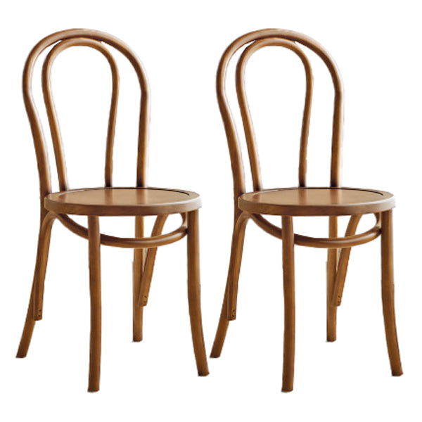 Glam Style Side Chair Solid Wood Home Windsor Back Dining Chair Brown 2 Piece Set Clearhalo 'Dining Chairs' 'Dining Tables & Seating' 'dining_chair' 'furn' 'furn_dining_chair' 'Furniture' 'furniture_dining_chair' 'Kitchen & Dining Furniture' 5043880