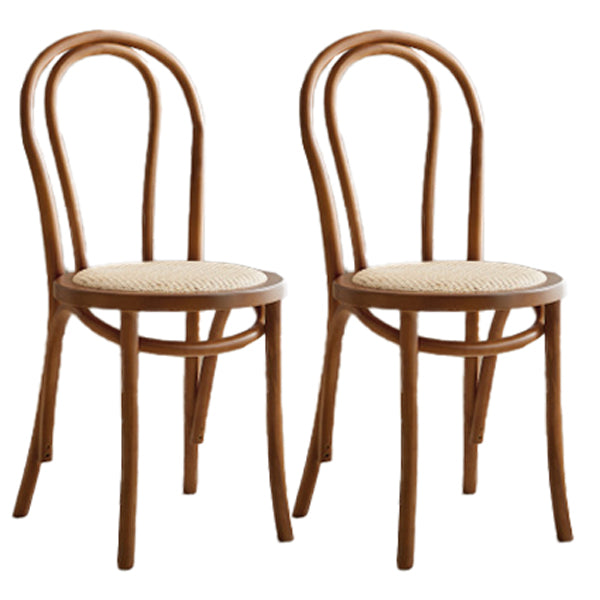 Glam Style Side Chair Solid Wood Home Windsor Back Dining Chair White-Brown 2 Piece Set Clearhalo 'Dining Chairs' 'Dining Tables & Seating' 'dining_chair' 'furn' 'furn_dining_chair' 'Furniture' 'furniture_dining_chair' 'Kitchen & Dining Furniture' 5043883