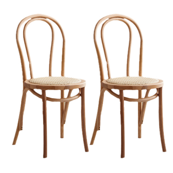 Glam Style Side Chair Solid Wood Home Windsor Back Dining Chair Natural Wood Almond 2 Piece Set Clearhalo 'Dining Chairs' 'Dining Tables & Seating' 'dining_chair' 'furn' 'furn_dining_chair' 'Furniture' 'furniture_dining_chair' 'Kitchen & Dining Furniture' 5043892