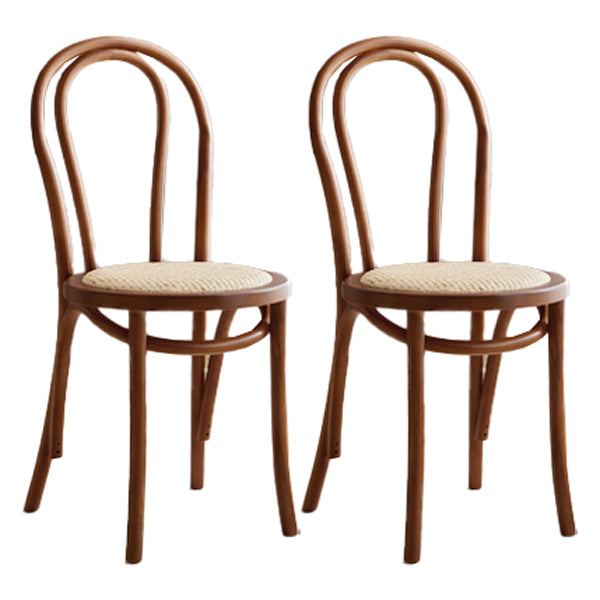Glam Style Side Chair Solid Wood Home Windsor Back Dining Chair Walnut White 2 Piece Set Clearhalo 'Dining Chairs' 'Dining Tables & Seating' 'dining_chair' 'furn' 'furn_dining_chair' 'Furniture' 'furniture_dining_chair' 'Kitchen & Dining Furniture' 5043893