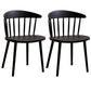 Scandinavian Plastic Armless Chair Windsor Back Restaurant Chair Black 2 Piece Set Clearhalo 'Dining Chairs' 'Dining Tables & Seating' 'dining_chair' 'furn' 'furn_dining_chair' 'Furniture' 'furniture_dining_chair' 'Kitchen & Dining Furniture' 5043932