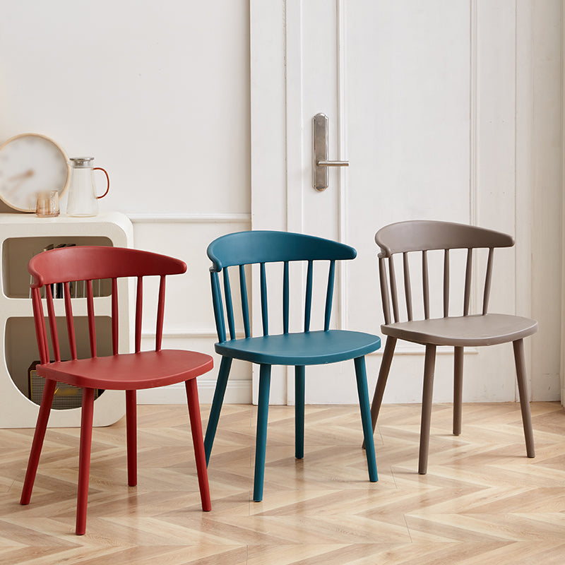 Scandinavian Plastic Armless Chair Windsor Back Restaurant Chair Clearhalo 'Dining Chairs' 'Dining Tables & Seating' 'dining_chair' 'furn' 'furn_dining_chair' 'Furniture' 'furniture_dining_chair' 'Kitchen & Dining Furniture' 5043933