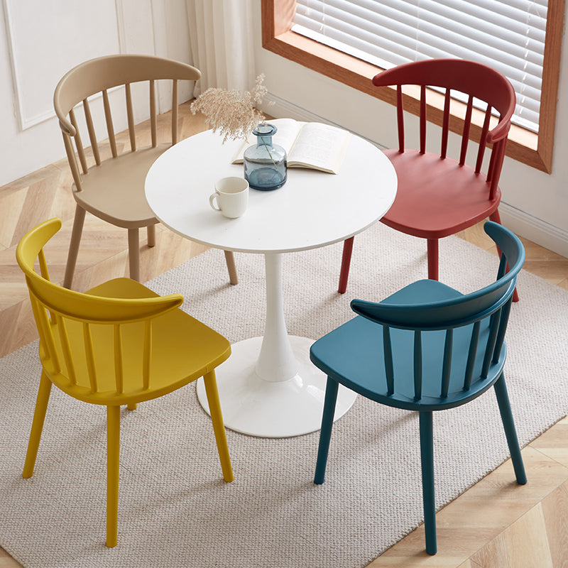 Scandinavian Plastic Armless Chair Windsor Back Restaurant Chair Clearhalo 'Dining Chairs' 'Dining Tables & Seating' 'dining_chair' 'furn' 'furn_dining_chair' 'Furniture' 'furniture_dining_chair' 'Kitchen & Dining Furniture' 5043935