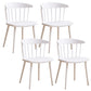 Scandinavian Plastic Armless Chair Windsor Back Restaurant Chair White 4 Piece Set Clearhalo 'Dining Chairs' 'Dining Tables & Seating' 'dining_chair' 'furn' 'furn_dining_chair' 'Furniture' 'furniture_dining_chair' 'Kitchen & Dining Furniture' 5043940