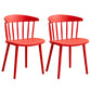 Scandinavian Plastic Armless Chair Windsor Back Restaurant Chair Red 2 Piece Set Clearhalo 'Dining Chairs' 'Dining Tables & Seating' 'dining_chair' 'furn' 'furn_dining_chair' 'Furniture' 'furniture_dining_chair' 'Kitchen & Dining Furniture' 5043944