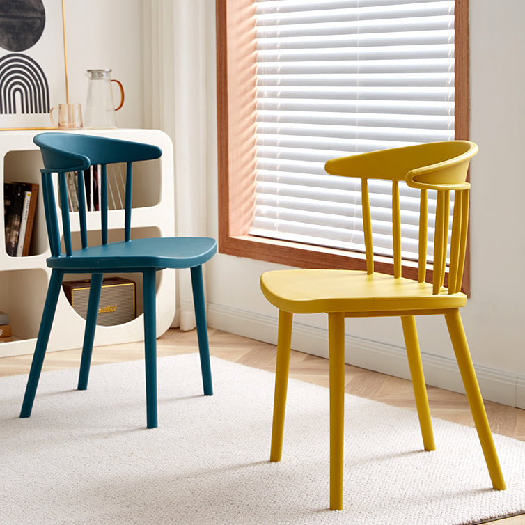 Scandinavian Plastic Armless Chair Windsor Back Restaurant Chair Clearhalo 'Dining Chairs' 'Dining Tables & Seating' 'dining_chair' 'furn' 'furn_dining_chair' 'Furniture' 'furniture_dining_chair' 'Kitchen & Dining Furniture' 5043945