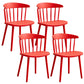 Scandinavian Plastic Armless Chair Windsor Back Restaurant Chair Red 4 Piece Set Clearhalo 'Dining Chairs' 'Dining Tables & Seating' 'dining_chair' 'furn' 'furn_dining_chair' 'Furniture' 'furniture_dining_chair' 'Kitchen & Dining Furniture' 5043946