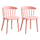 Scandinavian Plastic Armless Chair Windsor Back Restaurant Chair Pink 2 Piece Set Clearhalo 'Dining Chairs' 'Dining Tables & Seating' 'dining_chair' 'furn' 'furn_dining_chair' 'Furniture' 'furniture_dining_chair' 'Kitchen & Dining Furniture' 5043949