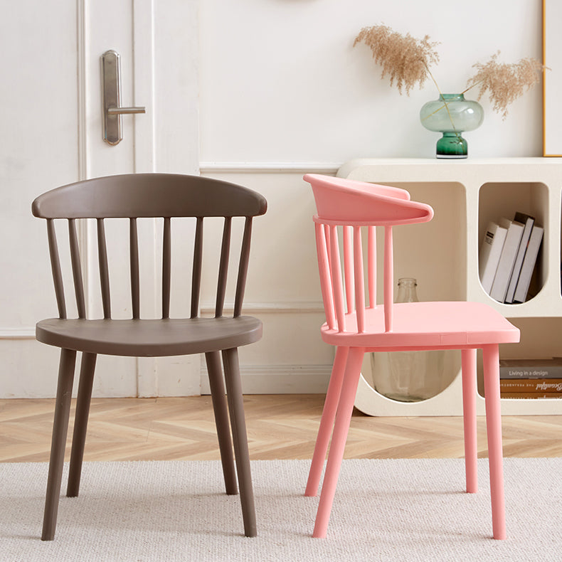 Scandinavian Plastic Armless Chair Windsor Back Restaurant Chair Clearhalo 'Dining Chairs' 'Dining Tables & Seating' 'dining_chair' 'furn' 'furn_dining_chair' 'Furniture' 'furniture_dining_chair' 'Kitchen & Dining Furniture' 5043950