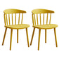 Scandinavian Plastic Armless Chair Windsor Back Restaurant Chair Yellow 2 Piece Set Clearhalo 'Dining Chairs' 'Dining Tables & Seating' 'dining_chair' 'furn' 'furn_dining_chair' 'Furniture' 'furniture_dining_chair' 'Kitchen & Dining Furniture' 5043955