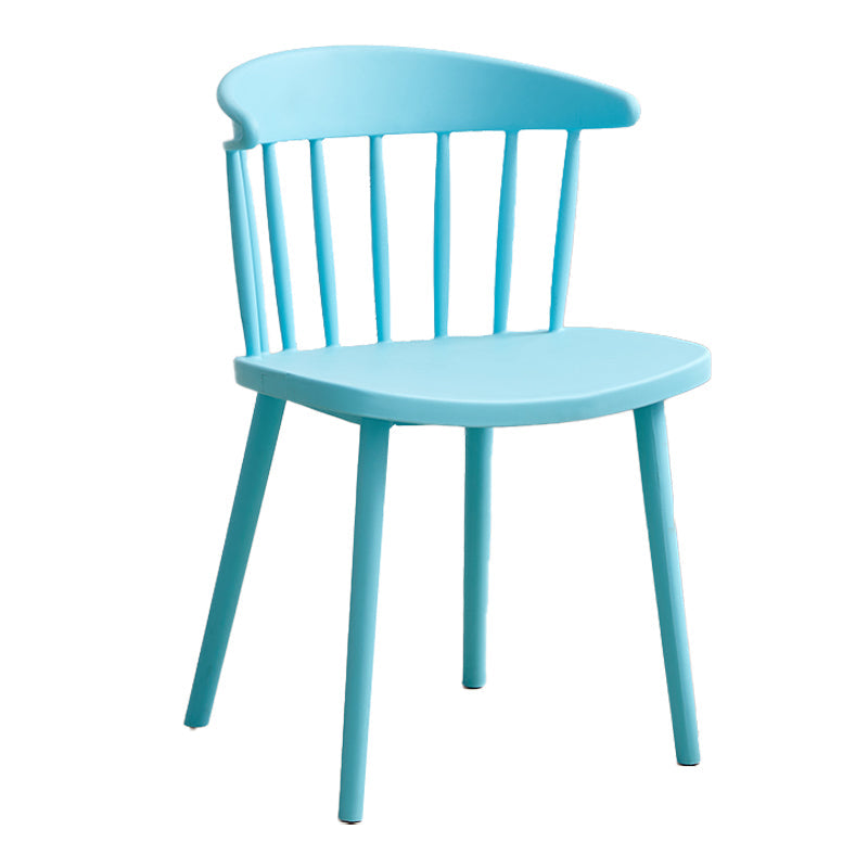 Scandinavian Plastic Armless Chair Windsor Back Restaurant Chair Green 1 Piece Clearhalo 'Dining Chairs' 'Dining Tables & Seating' 'dining_chair' 'furn' 'furn_dining_chair' 'Furniture' 'furniture_dining_chair' 'Kitchen & Dining Furniture' 5043959