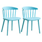 Scandinavian Plastic Armless Chair Windsor Back Restaurant Chair Green 2 Piece Set Clearhalo 'Dining Chairs' 'Dining Tables & Seating' 'dining_chair' 'furn' 'furn_dining_chair' 'Furniture' 'furniture_dining_chair' 'Kitchen & Dining Furniture' 5043960