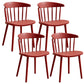 Scandinavian Plastic Armless Chair Windsor Back Restaurant Chair Burgundy 4 Piece Set Clearhalo 'Dining Chairs' 'Dining Tables & Seating' 'dining_chair' 'furn' 'furn_dining_chair' 'Furniture' 'furniture_dining_chair' 'Kitchen & Dining Furniture' 5043967