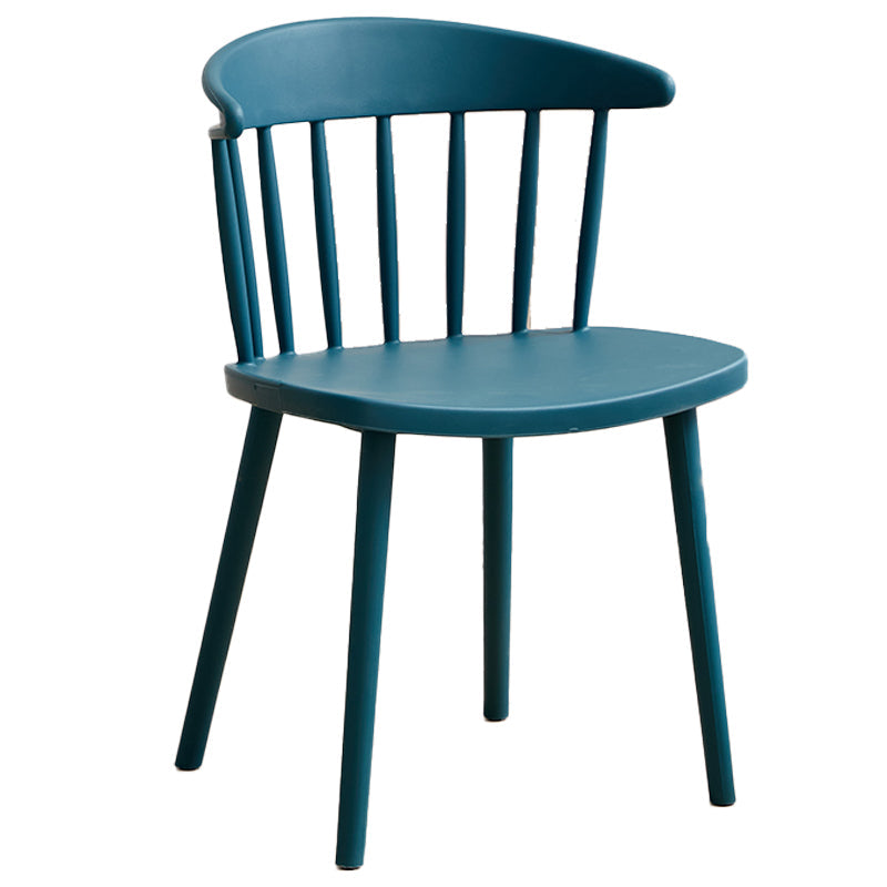 Scandinavian Plastic Armless Chair Windsor Back Restaurant Chair Gray-Blue 1 Piece Clearhalo 'Dining Chairs' 'Dining Tables & Seating' 'dining_chair' 'furn' 'furn_dining_chair' 'Furniture' 'furniture_dining_chair' 'Kitchen & Dining Furniture' 5043968