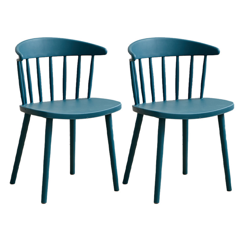 Scandinavian Plastic Armless Chair Windsor Back Restaurant Chair Gray-Blue 2 Piece Set Clearhalo 'Dining Chairs' 'Dining Tables & Seating' 'dining_chair' 'furn' 'furn_dining_chair' 'Furniture' 'furniture_dining_chair' 'Kitchen & Dining Furniture' 5043969