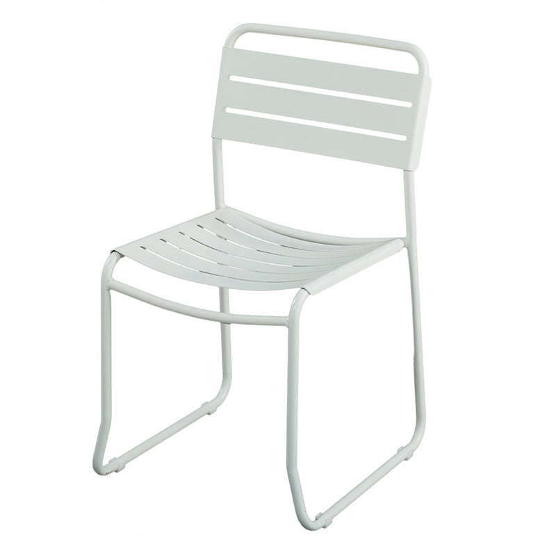 Glam Style Metal Side Chair Ladder Back Dining Chair for Patio White 1 Piece Clearhalo 'Dining Chairs' 'Dining Tables & Seating' 'dining_chair' 'furn' 'furn_dining_chair' 'Furniture' 'furniture_dining_chair' 'Kitchen & Dining Furniture' 5043976