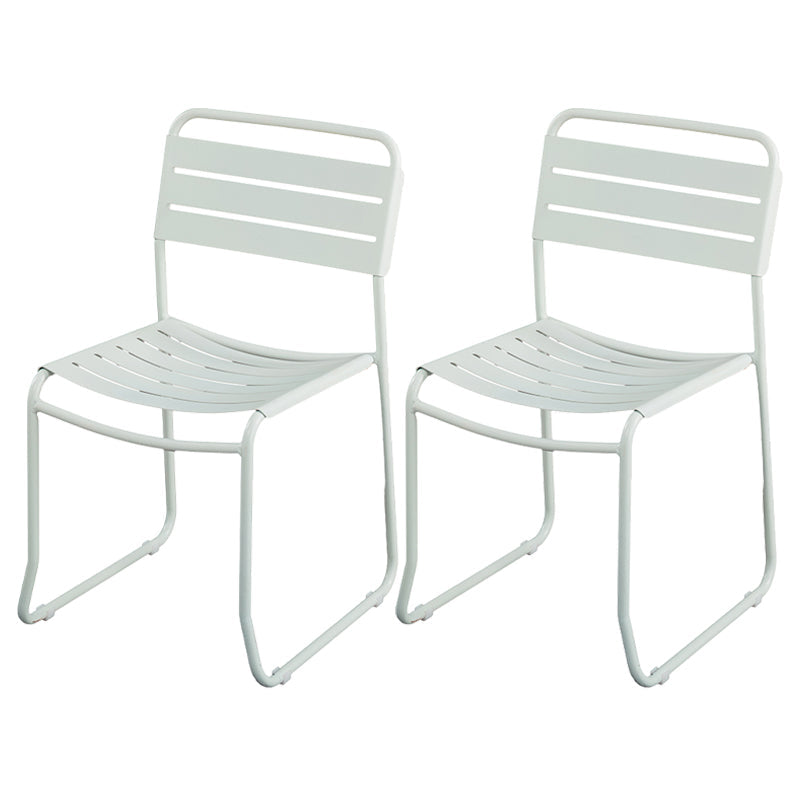 Glam Style Metal Side Chair Ladder Back Dining Chair for Patio White 2 Piece Set Clearhalo 'Dining Chairs' 'Dining Tables & Seating' 'dining_chair' 'furn' 'furn_dining_chair' 'Furniture' 'furniture_dining_chair' 'Kitchen & Dining Furniture' 5043977
