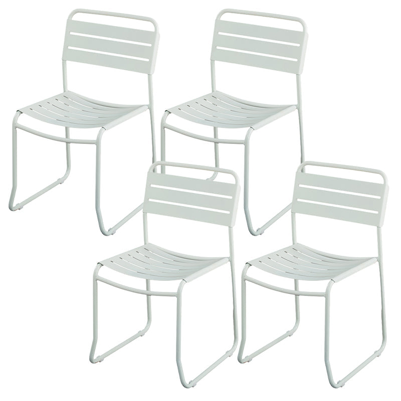 Glam Style Metal Side Chair Ladder Back Dining Chair for Patio White 4 Piece Set Clearhalo 'Dining Chairs' 'Dining Tables & Seating' 'dining_chair' 'furn' 'furn_dining_chair' 'Furniture' 'furniture_dining_chair' 'Kitchen & Dining Furniture' 5043980