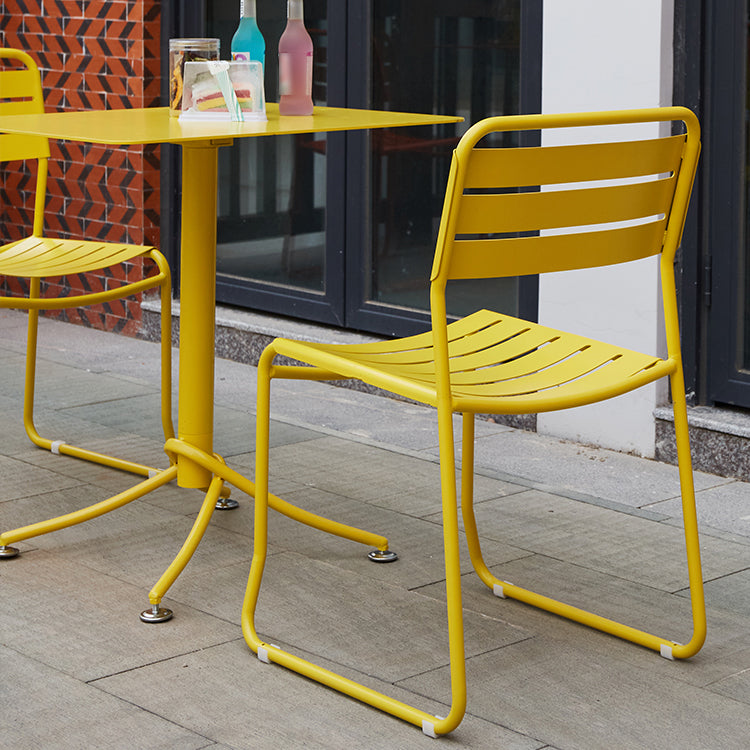 Glam Style Metal Side Chair Ladder Back Dining Chair for Patio Clearhalo 'Dining Chairs' 'Dining Tables & Seating' 'dining_chair' 'furn' 'furn_dining_chair' 'Furniture' 'furniture_dining_chair' 'Kitchen & Dining Furniture' 5043981