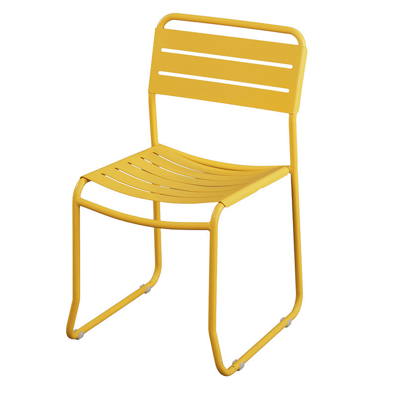 Glam Style Metal Side Chair Ladder Back Dining Chair for Patio Yellow 1 Piece Clearhalo 'Dining Chairs' 'Dining Tables & Seating' 'dining_chair' 'furn' 'furn_dining_chair' 'Furniture' 'furniture_dining_chair' 'Kitchen & Dining Furniture' 5043982