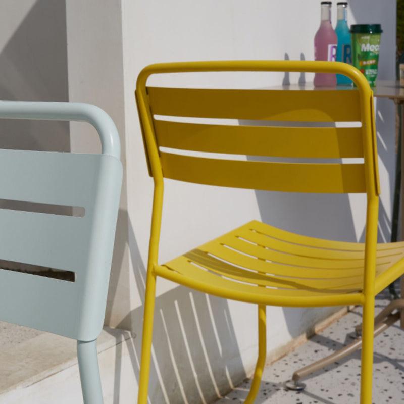 Glam Style Metal Side Chair Ladder Back Dining Chair for Patio Clearhalo 'Dining Chairs' 'Dining Tables & Seating' 'dining_chair' 'furn' 'furn_dining_chair' 'Furniture' 'furniture_dining_chair' 'Kitchen & Dining Furniture' 5043985