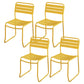 Glam Style Metal Side Chair Ladder Back Dining Chair for Patio Yellow 4 Piece Set Clearhalo 'Dining Chairs' 'Dining Tables & Seating' 'dining_chair' 'furn' 'furn_dining_chair' 'Furniture' 'furniture_dining_chair' 'Kitchen & Dining Furniture' 5043986