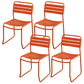 Glam Style Metal Side Chair Ladder Back Dining Chair for Patio Orange 4 Piece Set Clearhalo 'Dining Chairs' 'Dining Tables & Seating' 'dining_chair' 'furn' 'furn_dining_chair' 'Furniture' 'furniture_dining_chair' 'Kitchen & Dining Furniture' 5043992