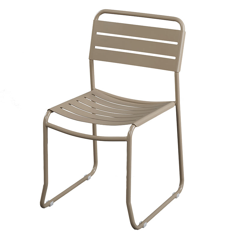 Glam Style Metal Side Chair Ladder Back Dining Chair for Patio Brown 1 Piece Clearhalo 'Dining Chairs' 'Dining Tables & Seating' 'dining_chair' 'furn' 'furn_dining_chair' 'Furniture' 'furniture_dining_chair' 'Kitchen & Dining Furniture' 5043994