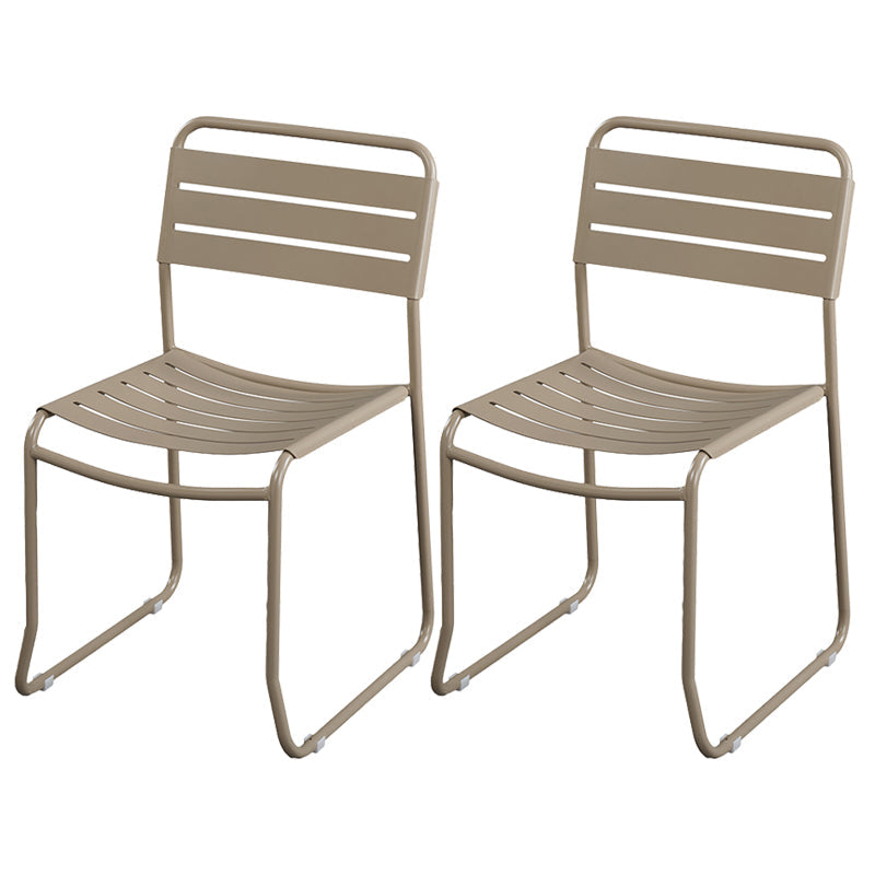 Glam Style Metal Side Chair Ladder Back Dining Chair for Patio Brown 2 Piece Set Clearhalo 'Dining Chairs' 'Dining Tables & Seating' 'dining_chair' 'furn' 'furn_dining_chair' 'Furniture' 'furniture_dining_chair' 'Kitchen & Dining Furniture' 5043995