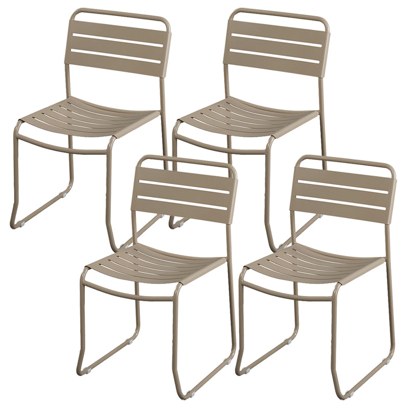 Glam Style Metal Side Chair Ladder Back Dining Chair for Patio Brown 4 Piece Set Clearhalo 'Dining Chairs' 'Dining Tables & Seating' 'dining_chair' 'furn' 'furn_dining_chair' 'Furniture' 'furniture_dining_chair' 'Kitchen & Dining Furniture' 5043997
