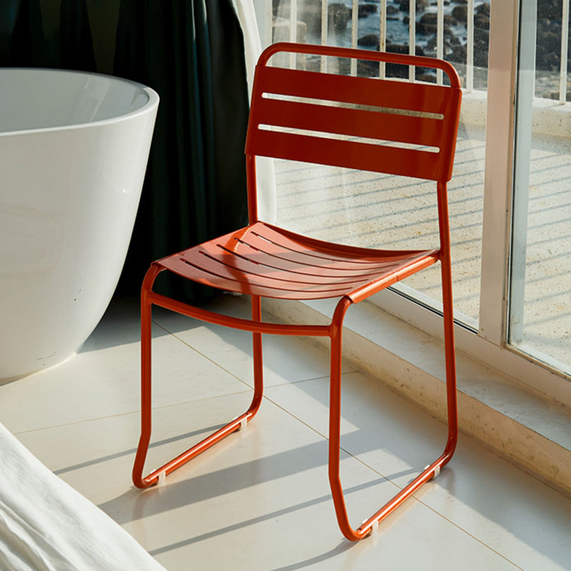 Glam Style Metal Side Chair Ladder Back Dining Chair for Patio Clearhalo 'Dining Chairs' 'Dining Tables & Seating' 'dining_chair' 'furn' 'furn_dining_chair' 'Furniture' 'furniture_dining_chair' 'Kitchen & Dining Furniture' 5044000