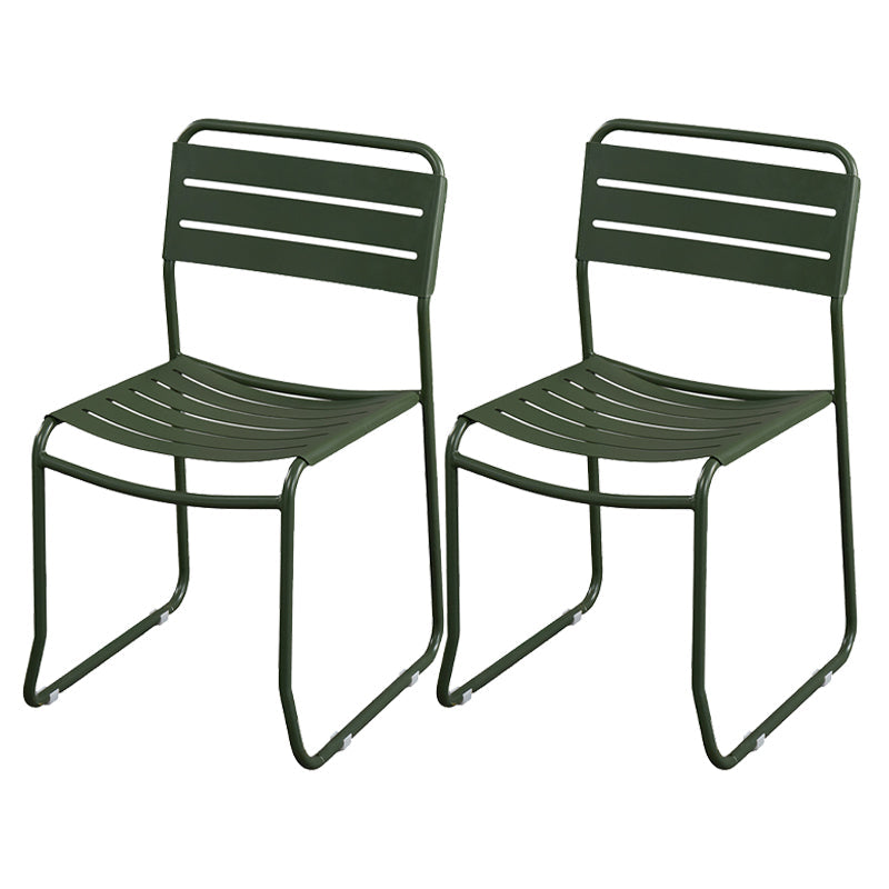 Glam Style Metal Side Chair Ladder Back Dining Chair for Patio Green 2 Piece Set Clearhalo 'Dining Chairs' 'Dining Tables & Seating' 'dining_chair' 'furn' 'furn_dining_chair' 'Furniture' 'furniture_dining_chair' 'Kitchen & Dining Furniture' 5044001